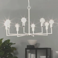 Park 8 Light 32 Inch White Gesso Chandelier Ceiling Light -Outlet Jamie Aura Store 5park chwh 8 1