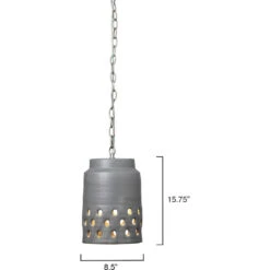 Perforated Pendant Ceiling Light, Tapered -Outlet Jamie Aura Store 5perf longgr 2