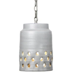 Perforated Pendant Ceiling Light, Tapered -Outlet Jamie Aura Store 5perf longgr 4 1