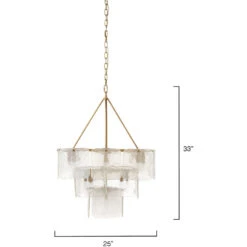 Perignon 24 Light 25 Inch Melted Ice Glass & Antique Brass Three Tier Chandelier Ceiling Light -Outlet Jamie Aura Store 5peri chab 2