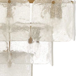 Perignon 24 Light 25 Inch Melted Ice Glass & Antique Brass Three Tier Chandelier Ceiling Light -Outlet Jamie Aura Store 5peri chab 3