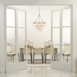 Perignon 24 Light 25 Inch Melted Ice Glass & Antique Brass Three Tier Chandelier Ceiling Light -Outlet Jamie Aura Store 5peri chab 5