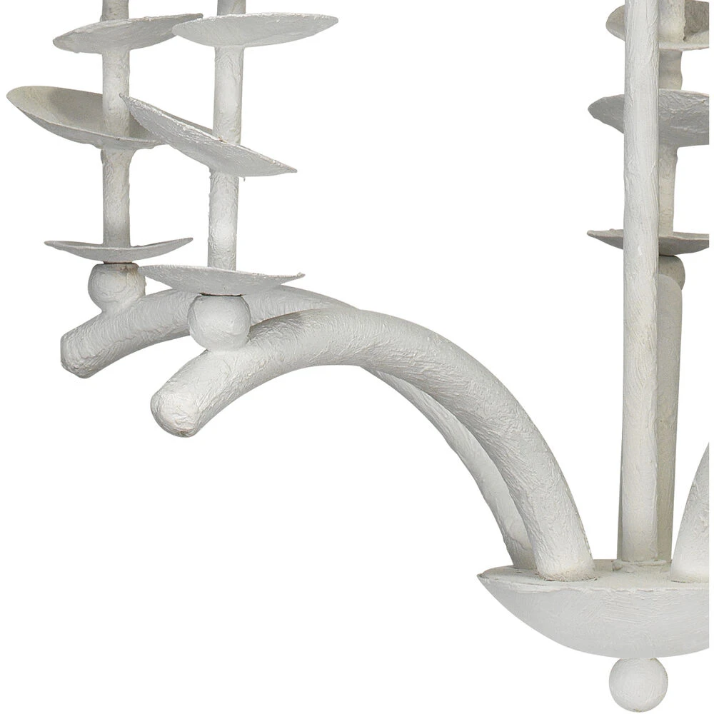 Petals 5 Light 24 Inch White Gesso Chandelier Ceiling Light 4 Petals 5 Light 24 Inch White Gesso Chandelier Ceiling Light - Image 4