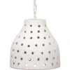 Porous 1 Light 11.75 Inch Textured Matte White Pendant Ceiling Light