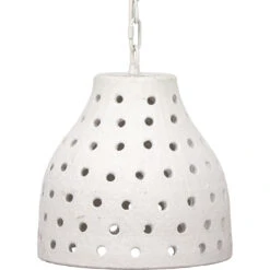 Porous 1 Light 11.75 Inch Textured Matte White Pendant Ceiling Light