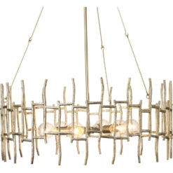 Ulysses 1 Light 32 Inch Champagne Leaf Metal Chandelier Ceiling Light -Outlet Jamie Aura Store 5ulys chch 1