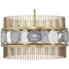 Upsala 8 Light 32 Inch Pale Lavender Agate & Antique Brass Chandelier Ceiling Light