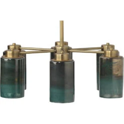 Vapor 6 Light 27 Inch Antique Brass & Vapor Glass Chandelier Ceiling Light