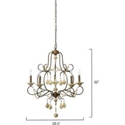 Yellowstone 5 Light 29 Inch Rust And Natural Chandelier Ceiling Light -Outlet Jamie Aura Store 5yell natu 2