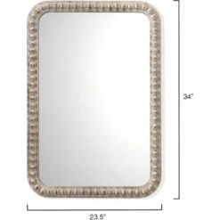 Audrey 34 X 24 Inch White Washed Wood Mirror -Outlet Jamie Aura Store 6audr rectwh 2