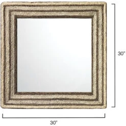 Evergreen 30 X 30 Inch Natural Mirror -Outlet Jamie Aura Store 6ever sqsg 2