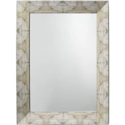 Fragment 48 X 36 Inch Light Grey & Beige Faux Horn Mirror