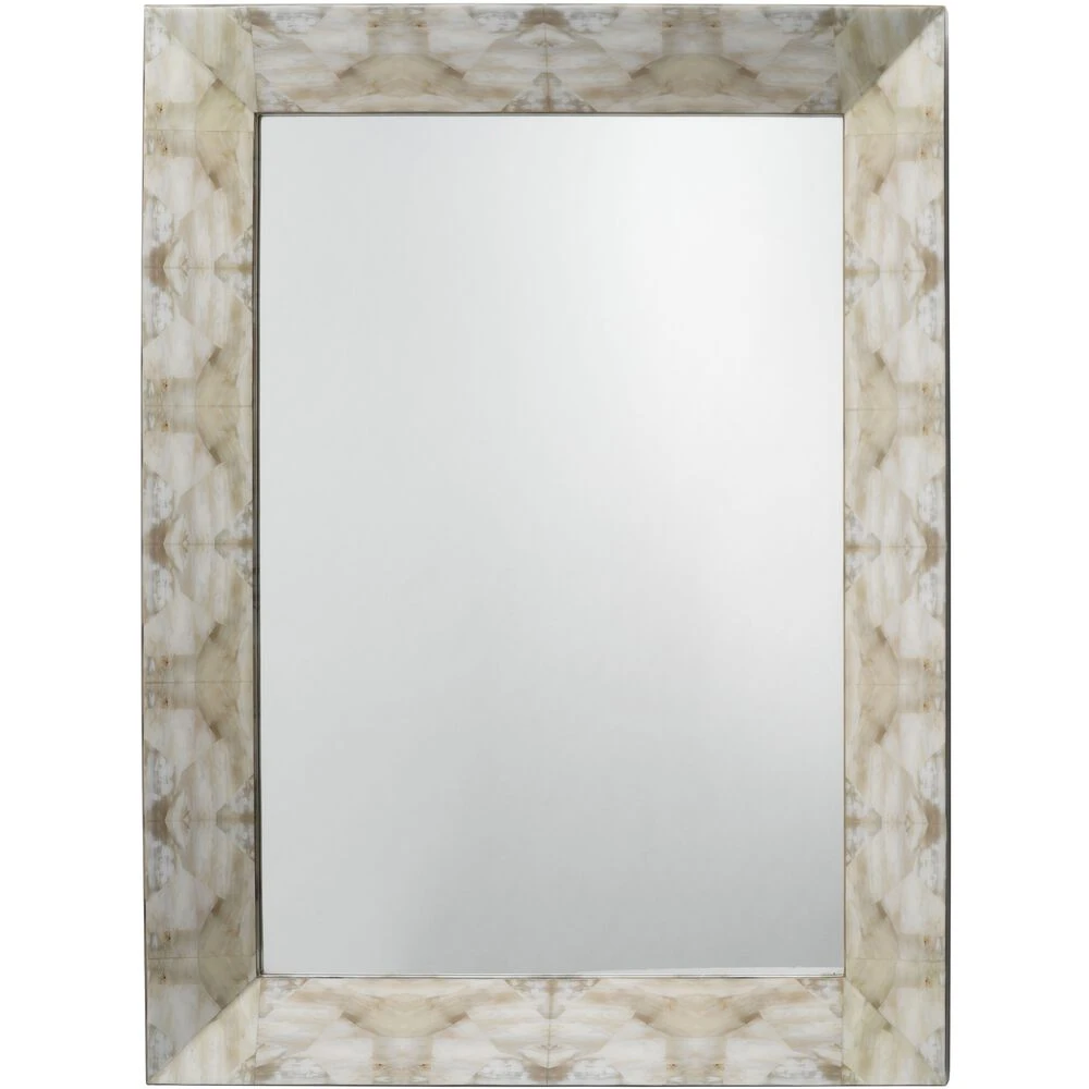 Fragment 48 X 36 Inch Light Grey & Beige Faux Horn Mirror 1 Fragment 48 X 36 Inch Light Grey & Beige Faux Horn Mirror