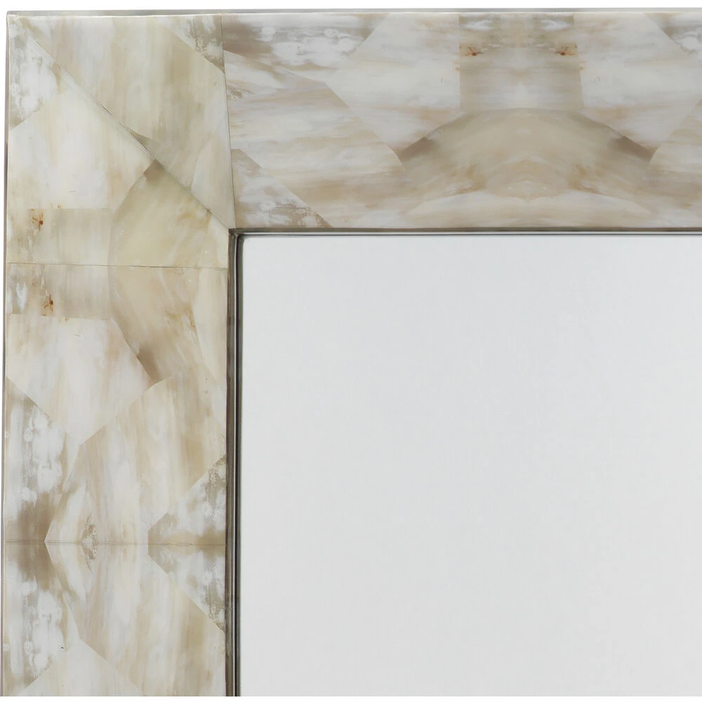 Fragment 48 X 36 Inch Light Grey & Beige Faux Horn Mirror 4 Fragment 48 X 36 Inch Light Grey & Beige Faux Horn Mirror - Image 4