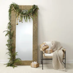 Harbor 80 X 35 Inch Natural Seagrass Floor Mirror -Outlet Jamie Aura Store 6harb mifl 4