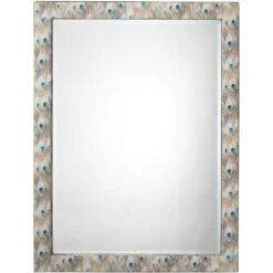 Plume 33 X 25 Inch White Peacock Lacquer Wall Mirror