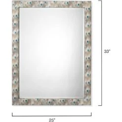 Plume 33 X 25 Inch White Peacock Lacquer Wall Mirror -Outlet Jamie Aura Store 6plum rectwh 2