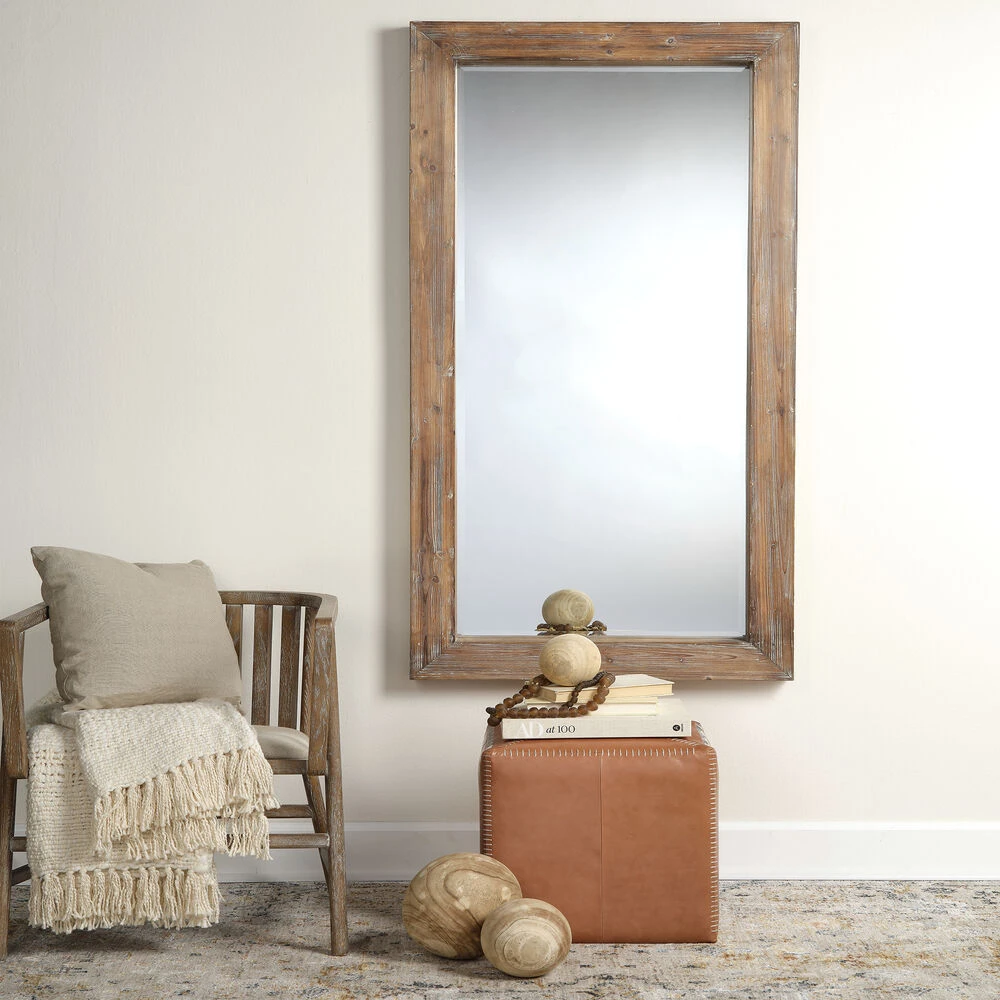 Reclaimed 60 X 30 Inch Grey Floor Mirror 2 Reclaimed 60 X 30 Inch Grey Floor Mirror - Image 2