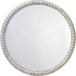 Audrey Beaded 30 X 30 Inch White Wood Mirror