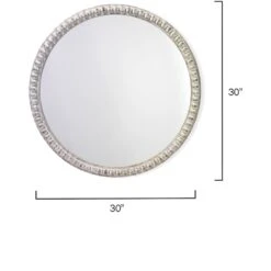 Audrey Beaded 30 X 30 Inch White Wood Mirror 6 Audrey Beaded 30 X 30 Inch White Wood Mirror -Outlet Jamie Aura Store 7audr miwh 2
