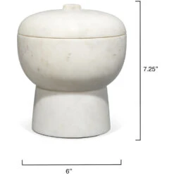 Bennett 7.25 X 6 Inch Storage Bowl With Lid, Large -Outlet Jamie Aura Store 7benn lgwh 2