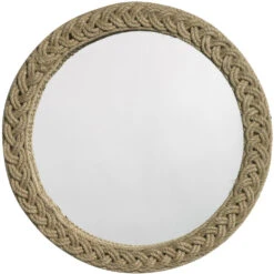 Braided Round 20 X 20 Inch Jute Mirror