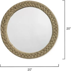Braided Round 20 X 20 Inch Jute Mirror 7 Braided Round 20 X 20 Inch Jute Mirror -Outlet Jamie Aura Store 7brai lgju 5