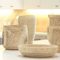 Brea 13.5 X 12 Inch Wooden Vase -Outlet Jamie Aura Store 7brea vawd 17