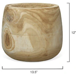 Brea 13.5 X 12 Inch Wooden Vase -Outlet Jamie Aura Store 7brea vawd 2