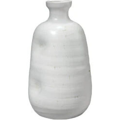 Dimple 14 X 8.25 Inch Vase In Matte White Ceramic