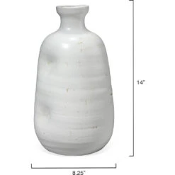 Dimple 14 X 8.25 Inch Vase In Matte White Ceramic -Outlet Jamie Aura Store 7dimp vawh 5