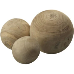 Malibu Natural Wood Wood Balls, Set Of 3