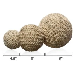 Malibu Natural Decorative Balls, Set Of 3 16 Malibu Natural Decorative Balls, Set Of 3 -Outlet Jamie Aura Store 7mali owst 2
