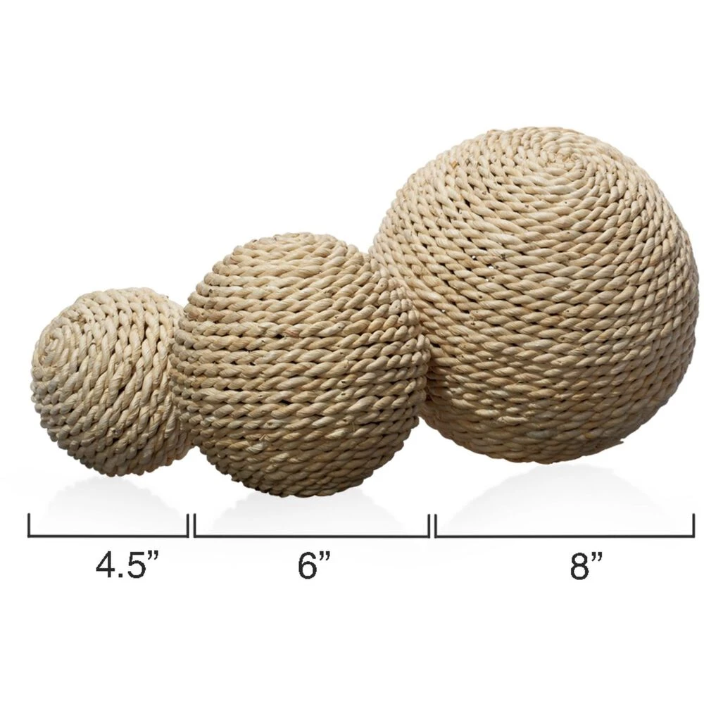 Malibu Natural Decorative Balls, Set Of 3 3 Malibu Natural Decorative Balls, Set Of 3 - Image 3