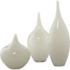 Nymph Decorative 19 X 8 Inch Vases In White Glass, Set Of 3