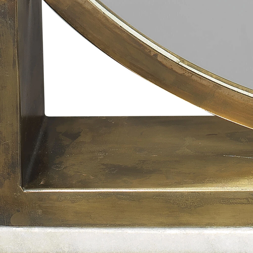 Odyssey 25 X 24 Inch Antique Brass And Marble Standing Mirror 4 Odyssey 25 X 24 Inch Antique Brass And Marble Standing Mirror - Image 4