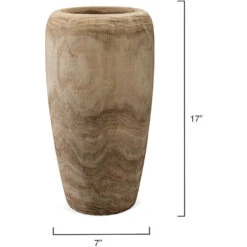 Ojai 17 X 7 Inch Wooden Vase -Outlet Jamie Aura Store 7ojai smwd 2