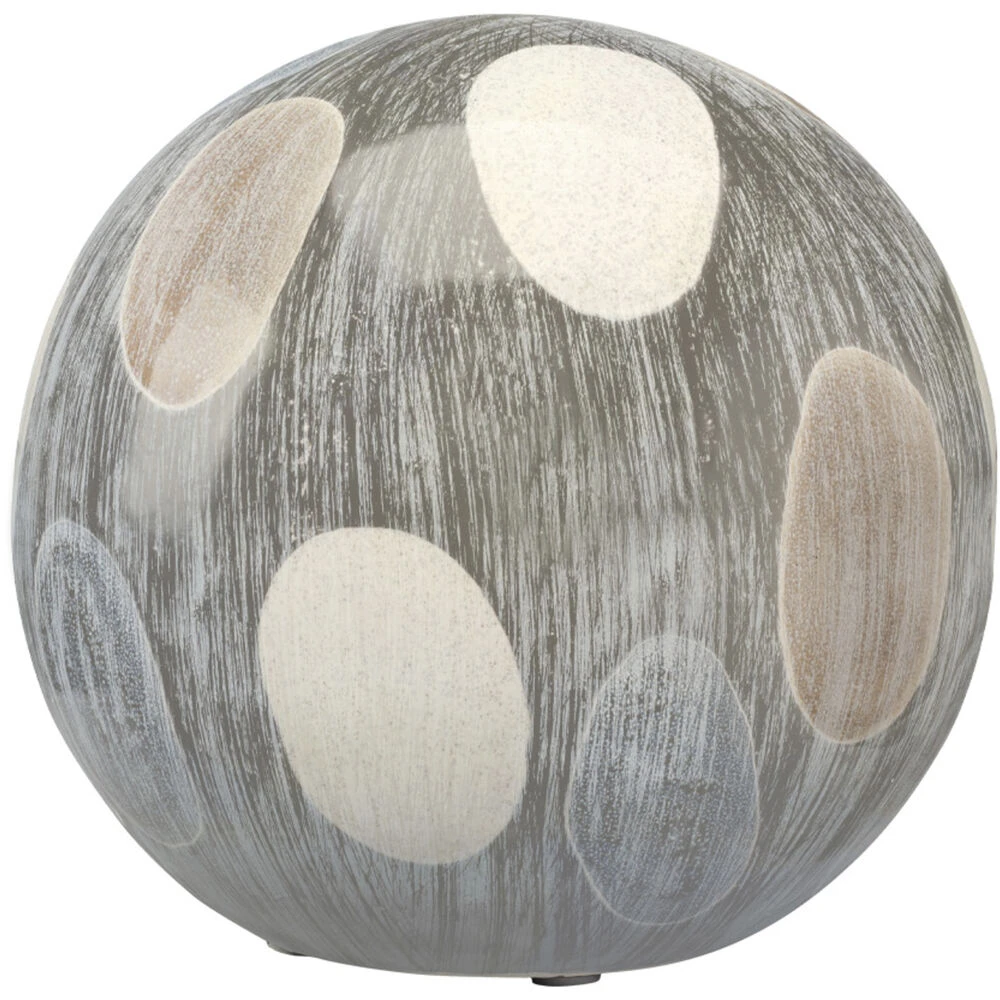 Painted Cream / White And Black Ceramic Sphere 1 Painted Cream / White And Black Ceramic Sphere