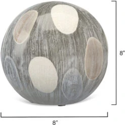 Painted Cream / White And Black Ceramic Sphere 5 Painted Cream / White And Black Ceramic Sphere -Outlet Jamie Aura Store 7pain smcr 2