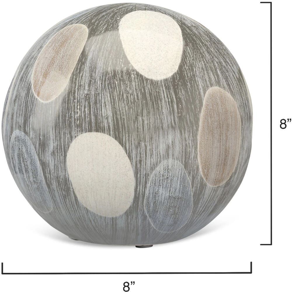 Painted Cream / White And Black Ceramic Sphere 3 Painted Cream / White And Black Ceramic Sphere - Image 3