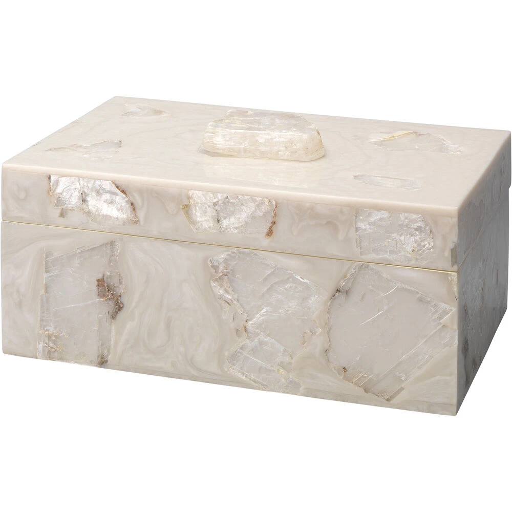 Parthenon 12 X 8 Inch Pearl Resin & Clear Mica Box 1 Parthenon 12 X 8 Inch Pearl Resin & Clear Mica Box