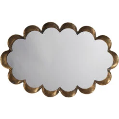 Scalloped 36 X 23 Inch Antique Brass Mirror