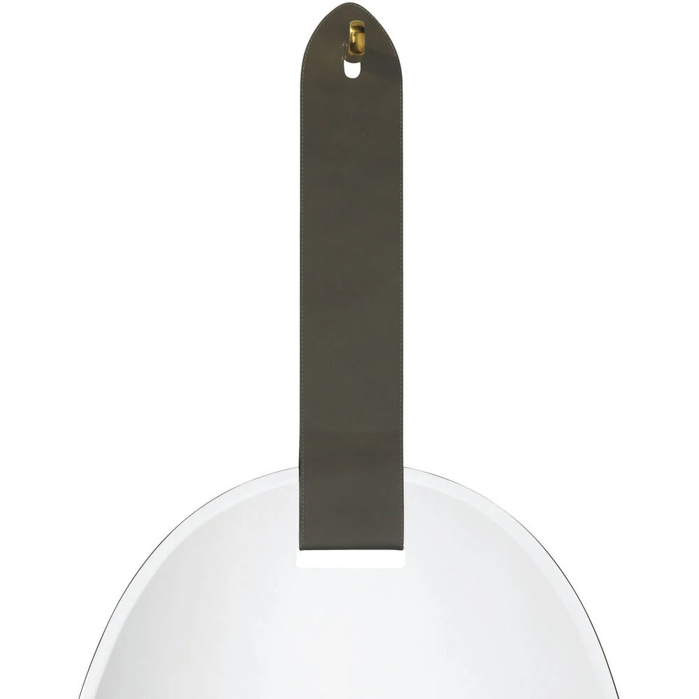 Tether 49 X 32 Inch Charcoal Grey W/ Antique Brass Decorative Knob Wall Mirror 3 Tether 49 X 32 Inch Charcoal Grey W/ Antique Brass Decorative Knob Wall Mirror - Image 3