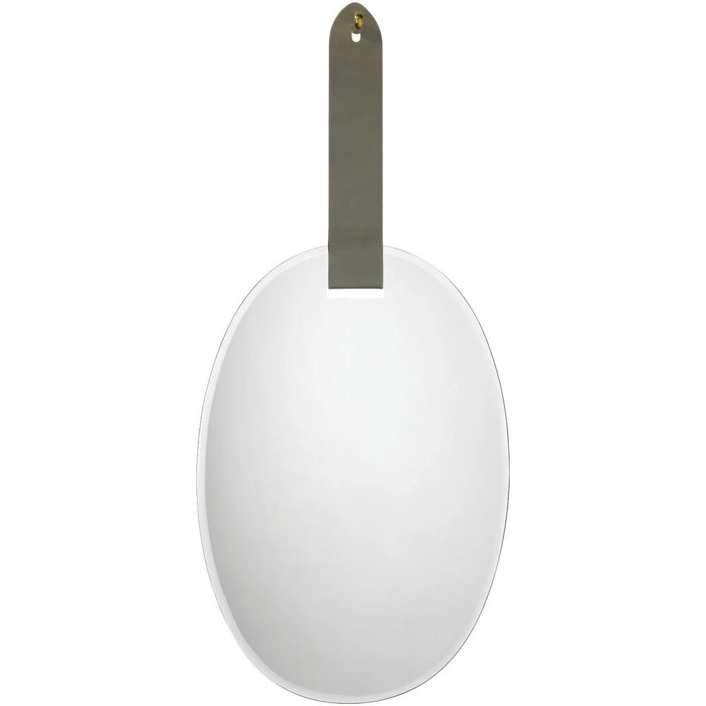 Tether 49 X 32 Inch Charcoal Grey W/ Antique Brass Decorative Knob Wall Mirror 2 Tether 49 X 32 Inch Charcoal Grey W/ Antique Brass Decorative Knob Wall Mirror - Image 2