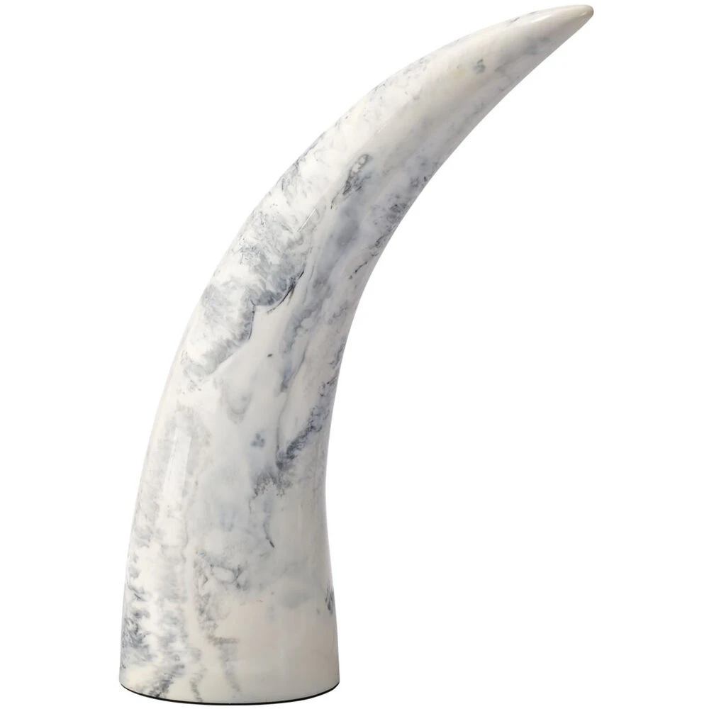 Varigated Horn Swirled Cream And Black And Grey Resin Decorative Objects, Set Of 3 7 Varigated Horn Swirled Cream And Black And Grey Resin Decorative Objects, Set Of 3 - Image 7