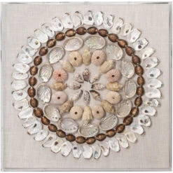 Bondi Acrylic Off White / Brown / Light Pink Shells Wall Art
