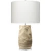 Aldrich 27.5 Inch 100 Watt Light Brown & Off White Reactive Glaze Table Lamp Portable Light