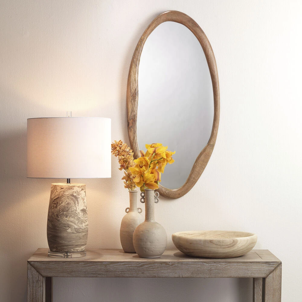 Aldrich 27.5 Inch 100 Watt Light Brown & Off White Reactive Glaze Table Lamp Portable Light 2 Aldrich 27.5 Inch 100 Watt Light Brown & Off White Reactive Glaze Table Lamp Portable Light - Image 2