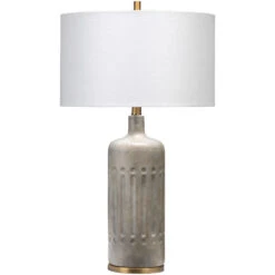 Annex 27 Inch 100.00 Watt Grey & Antique Brass Table Lamp Portable Light