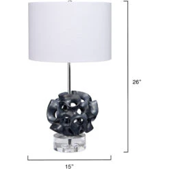 Anya 26 Inch 150.00 Watt Black And Clear Table Lamp Portable Light 7 Anya 26 Inch 150.00 Watt Black And Clear Table Lamp Portable Light -Outlet Jamie Aura Store 9anyatlbk 2